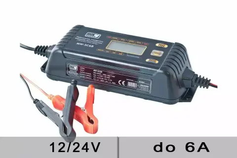 Inteligentna ładowarka MW-SC6B do akumulatorów 12V/24V, prąd ładowania do 6A. Dowiedz się, jak długo ładować akumulator 12v.