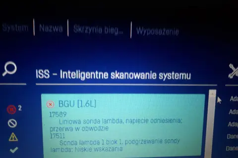 Błąd p2196: przerwa w obwodzie sondy lambda 1. Komputer diagnostyczny pokazuje też niskie wskazania podgrzewania sondy.