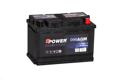 Akumulator BPOWER 096AGM Excellent AGM, 12V, 70Ah, 760A. Niezawodny efb do Twojego auta.