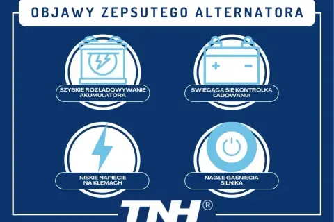 Objawy awarii alternatora w aucie: szybkie rozładowanie akumulatora, kontrolka ładowania, niskie napięcie, nagłe gaśnięcie silnika.