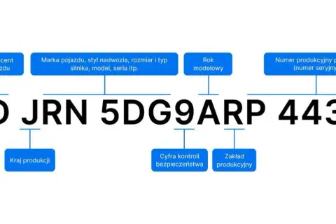 VIN co to? Schemat numeru identyfikacyjnego pojazdu (VIN) z kodem 2DJRN5DG9ARP44305.