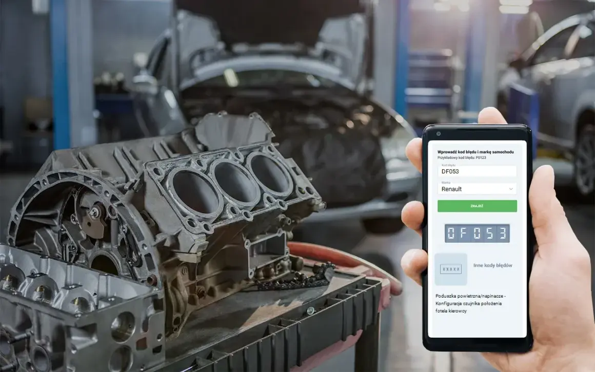 Diagnostyka silnika Renault z kodem DTC P1693. Aplikacja mobilna pomaga zidentyfikować problem.