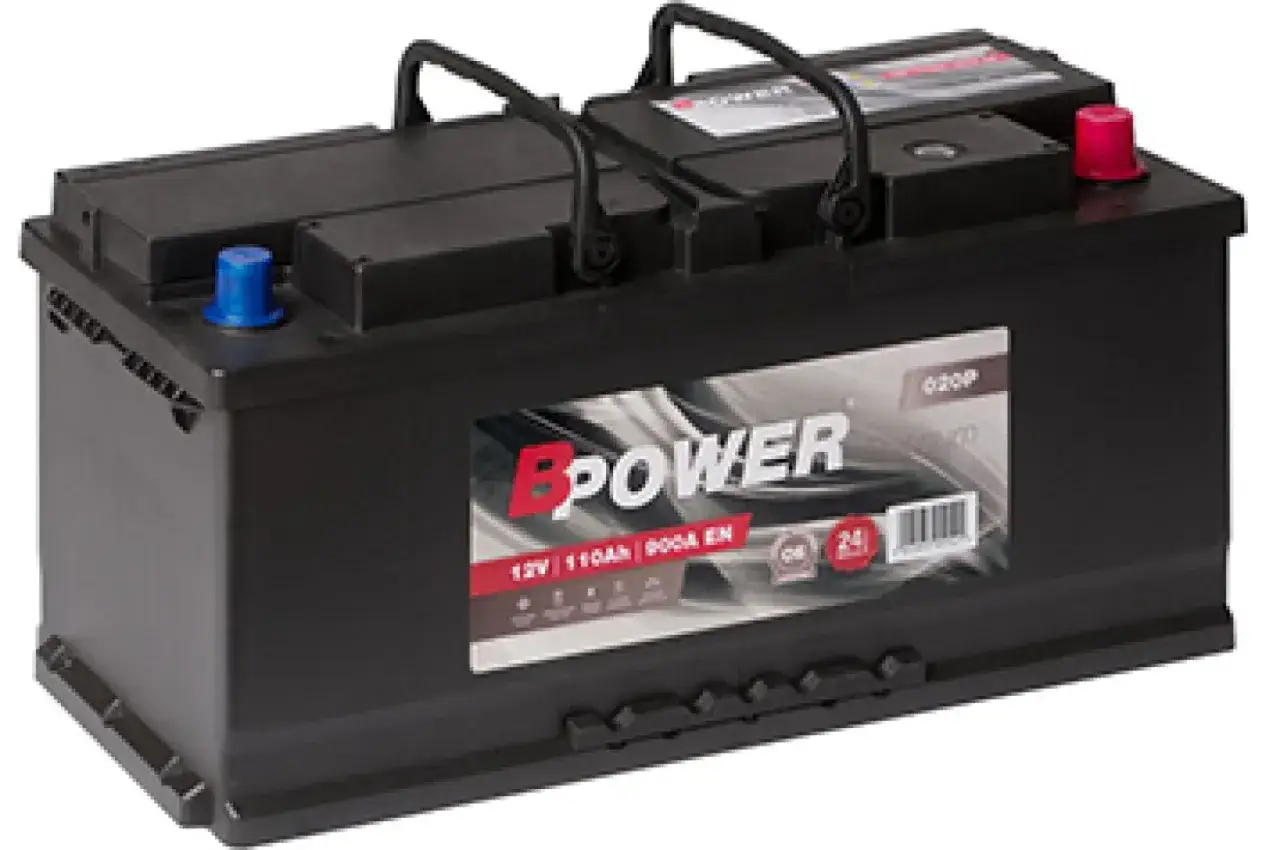 Czarny akumulator BPOWER 12V 110Ah. Zastanawiasz się, ile kosztuje nowy akumulator? Ten model to solidny wybór.